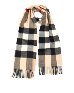 Burberry - Checked Cashmere Scarf - Camel