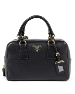 Prada Vitello Daino Handbag - Black