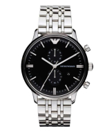Emporio Armani Mens 'Chronograph' Watch - Silver and Black