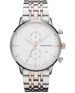 Emporio Armani Classic Unisex Watch - Silver and Rose Gold