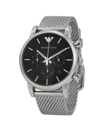 Emporio Armani Chronograph Black Dial Steel Men's Watch