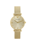Emporio Armani Ladies Gold Plated Mesh Strap Watch AR1957