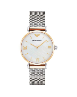 Emporio Armani Ladies Gold & Silver Mesh Watch