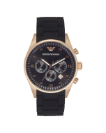 Emporio Armani - Mens Chronograph Rose Gold Black Watch AR5905