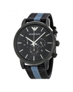 Emporio Armani Striped Men's Watch - Black/Grey