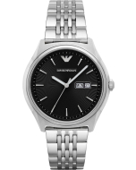 Emporio Armani Unisex Bracelet Watch - Silver/Black Dial