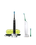 Philips Black DiamondClean Toothbrush 2019 Edition + Sonicare AirFloss in White/Green Bundle