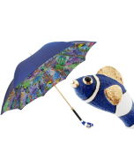 Pasotti Women Blue Fish Awesome Umbrella 
