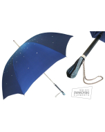 Pasotti Women Manual opening Double cloth Swarovski umbrella Blue