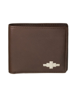 Pampeano 100% Leather Men Moneda Coin Wallet – Brown with Cream Diamond