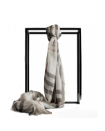 BURBERRY CHECK WOOL SILK SCARF