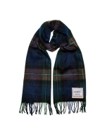 Heritage Traditions - 100% Wool Double Face Tartan Brushed Wool Scarf - Midnight Check