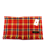 House of Edgar 100% New Wool Handmade Scarf in Clocktower Red Pattern