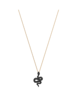 Swarovski Leslie Snake Pendant, Small, Black, Rose Gold Plating