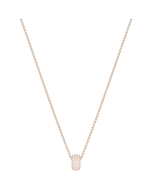Swarovski Stone Round Pendant, Pink, Rose Gold Plating
