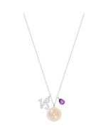 Swarovski Zodiac Pendant, Capricorn, Purple, Rhodium Plating