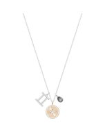 Swarovski Zodiac Pendant, Gemini, Grey, Rhodium Plating
