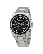 Emporio Armani Mens Sports Silver Steel Bracelet Watch
