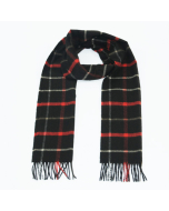 Glencroft 100% Cashmere Premium Plaid Scarf in Black Red and Stone