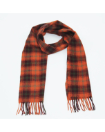 Glencroft 100% Cashmere Premium Plaid Scarf in Orange Purple & Green