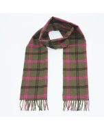 Glencroft 100% Cashmere Premium Plaid Scarf in Stone, Brown & Pink 