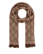 Gucci - GG Jacquard knitted scarf - light brown
