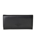 Pampeano 100% Leather Chica Continental Women Purse – Black with Black Diamond