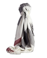 Burberry Brown wool shawl Ivory Check scarf