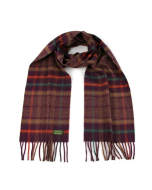 Glencroft 100% Cashmere Premium Plaid Scarf in Purple Red & Green