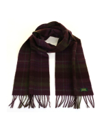 Glencroft 100% Premium Cashmere Scarf - Purple and Green Plaid