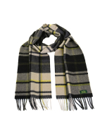Glencroft 100% Premium Cashmere Scarf - Beige, Yellow and Black Check