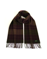 Glencroft 100% Premium Cashmere Scarf - Purple and Green Check