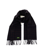 Glencroft 100% Cashmere Premium Scarf - Navy/Red Check