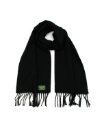 Glencroft 100% Pure Lambswool Plain Scarf - Black