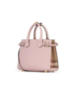 Burberry The Baby Banner in Leather and House Check, Pale Orchid