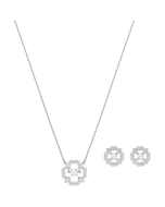 Swarovski Sparkling Dance Flower White Crystal Jewellery Set