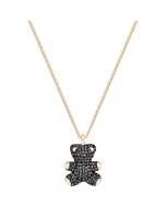 Swarovski Teddy 3D Pendant, Black, Rose Gold Plating