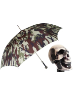 Pasotti Camouflage Print Luxury Umbrella with Skull Handle