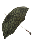 Pasotti Camouflage Print Luxury Umbrella with Crocodile Handle
