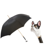 Pasotti Black Luxury Umbrella with French Bulldog Handle