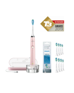 Philips Bundle: HX9361/62 DiamondClean Toothbrush in Pink + HX9028/12 8 Pk White Replacement Brush Heads 2019 Edition