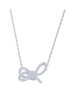 Swarovski Lifelong Bow Necklace, White, Rhodium Plating