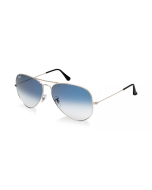 Ray-Ban 'Aviator' Sunglasses - Silver in Blue Lenses