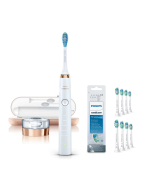 Philips Bundle: HX9391/92 DiamondClean Toothbrush in Rose Gold + HX9028/12 8 Pk White Replacement Brush Heads 2019 Edition