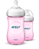 Philips - Natural Baby Bottle Twin Pack Pink (260ml)