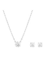 Swarovski Attract Round Set - White/Rhodium Plating