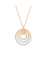 Swarovski Circle Pendant, Medium, White, Rose Gold Plating 