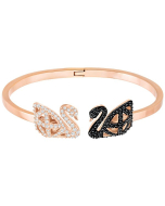 Swarovski Facet Swan Bangle - Rose Gold/Black