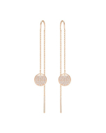 Swarovski Ginger Chain Pierced Earrings, White, Rose Gold Plating