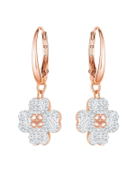 Swarovski Latisha Pierced Earrings, White, Rose Gold Plating